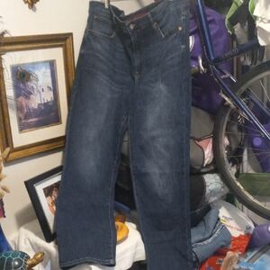 Lucky Brand Blue Denim Jeans with Red Accents